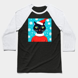 Santa Cat Baseball T-Shirt